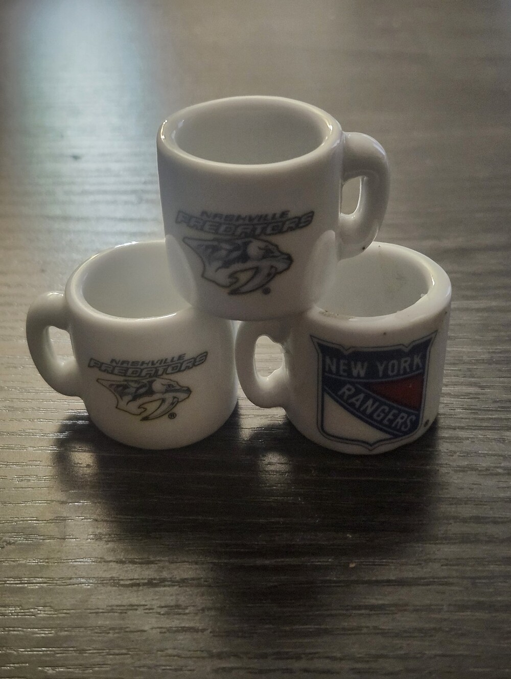 Vintage 90's Mini Mugs Nashville Predators & New York Rangers Lot Of 3